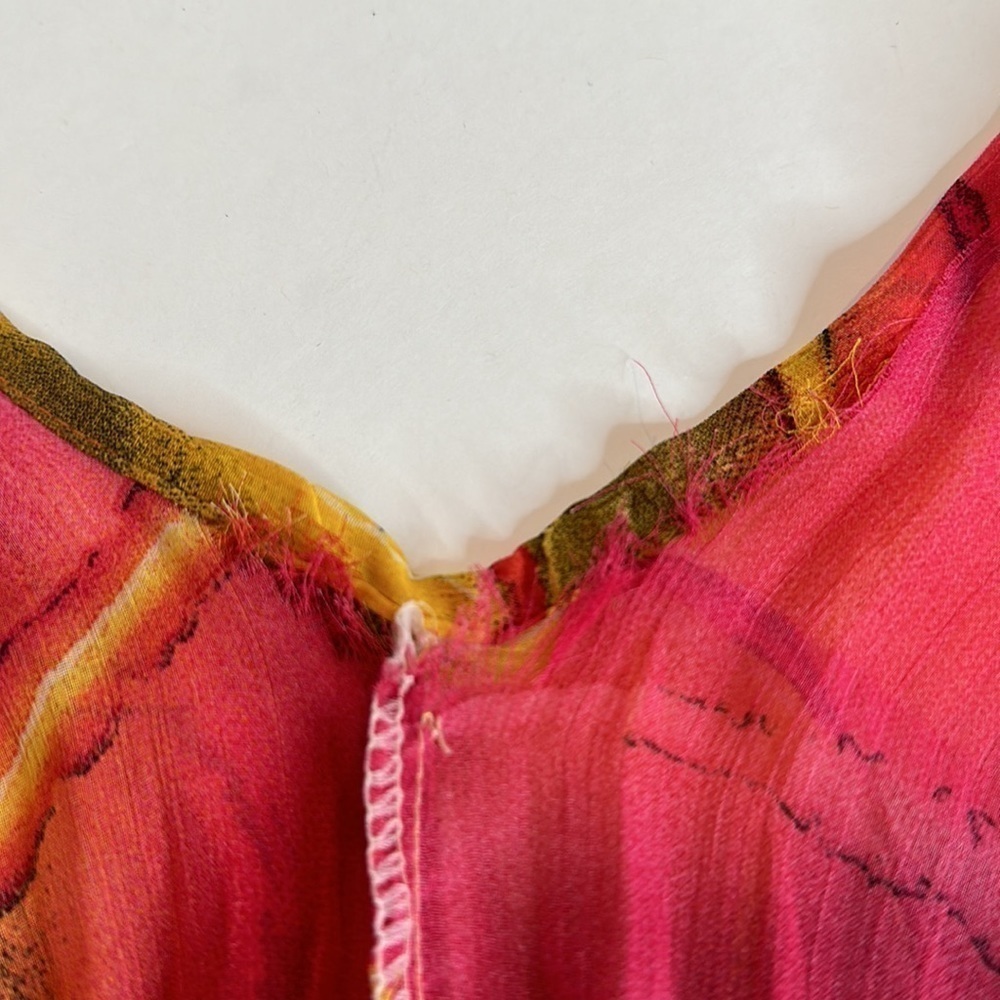 Multi-Color Printed Pleated Free-Flowing Dress - Picture 14 of 15